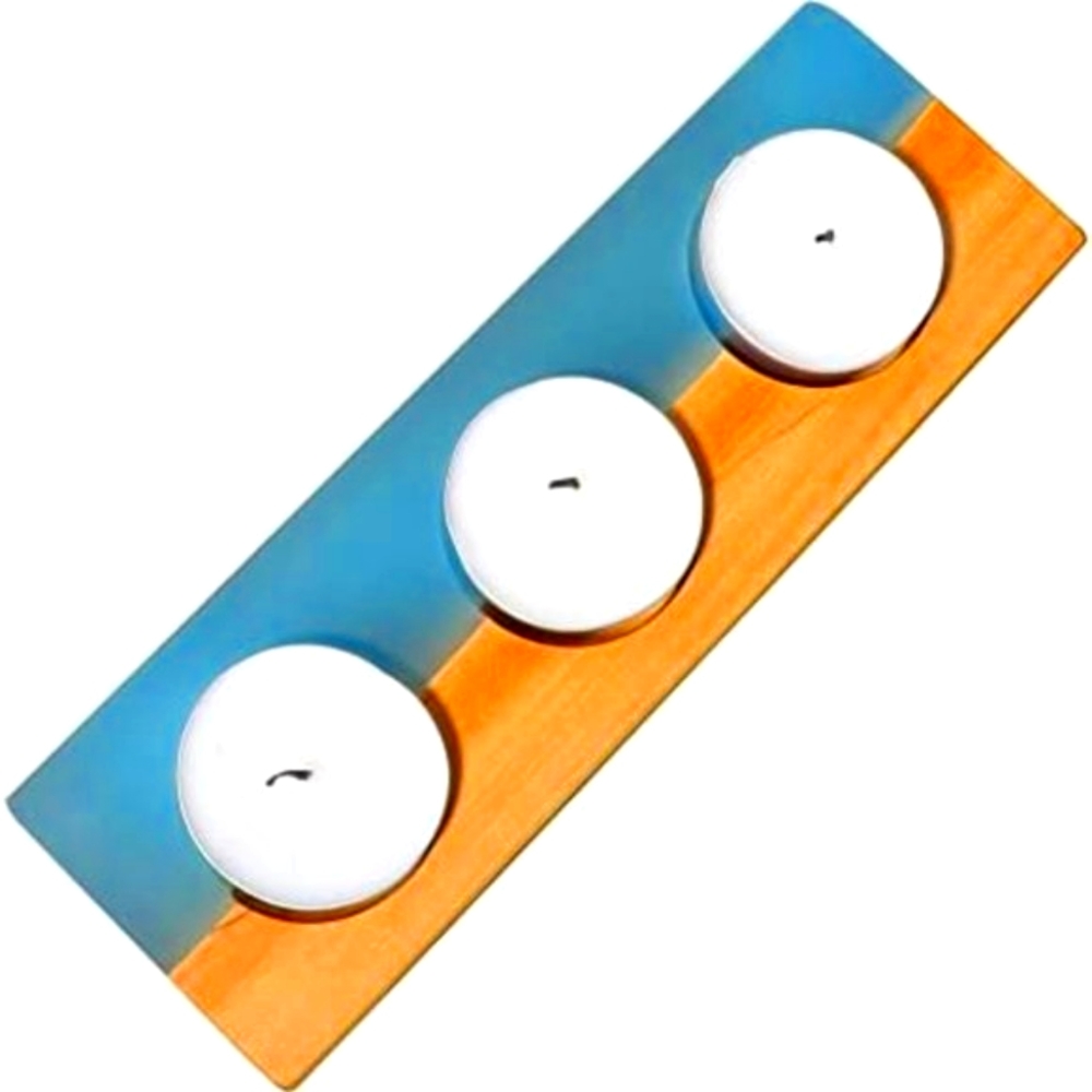 Wood Resin/Epoxy Tea Lights Candle Holder 3 Slot - Picture 11 of 11
